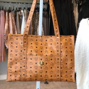 Rare oversized MCM visitors monogram weekend tote